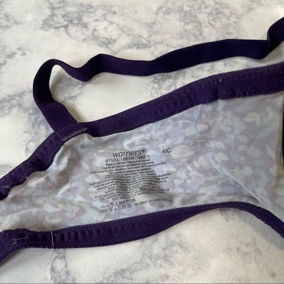 Warners Purple Floral This Is Not‎ A Bra Full-Coverage T-Shirt Bra 01593 - Picture 4 of 6